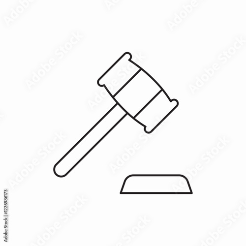 Justice hammer court icon vector sign