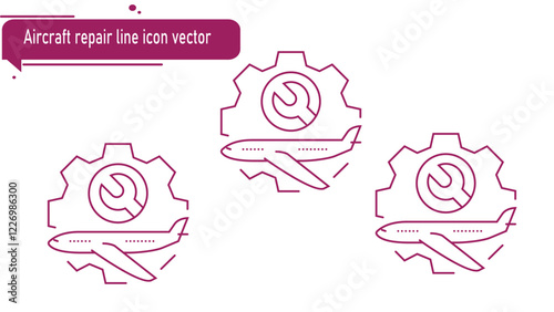 Aircraft repair line icon vector