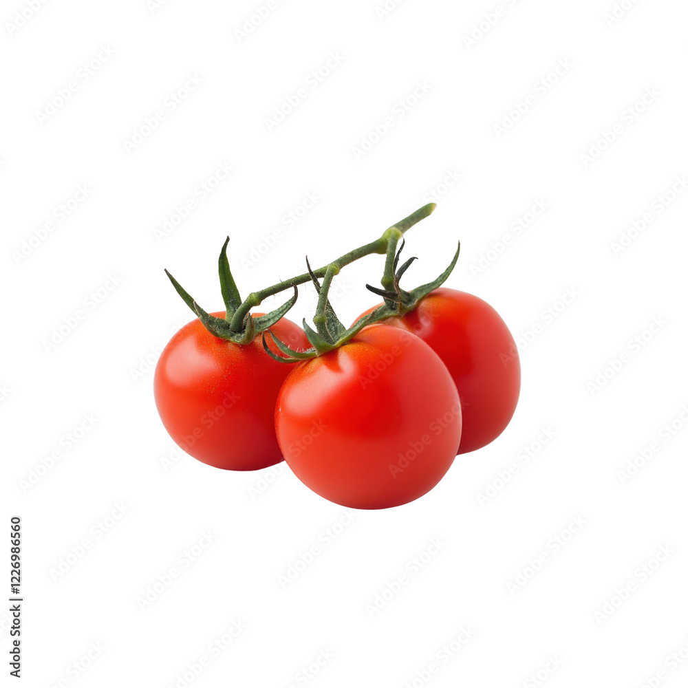 A branch with tomatoes, on a transparent background A branch with tomatoes, on a transparent background