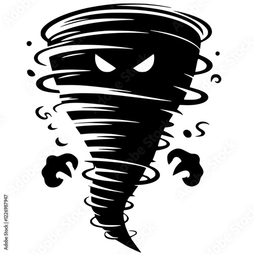 Silhouette of angry tornado