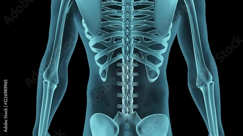 Medical 3D visualization of a human spine with emphasis on lower back pain. Great for healthcare, chiropractic, and orthopedic applications. Includes alpha channel 
