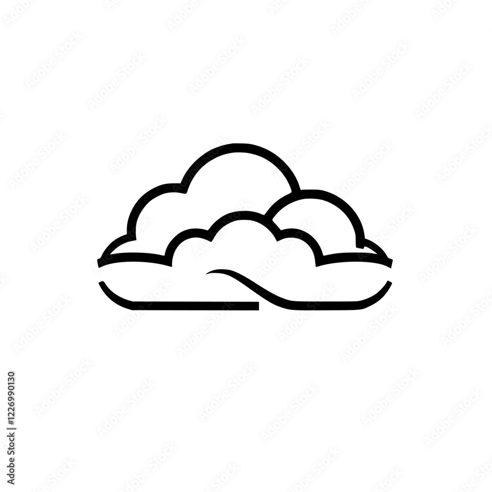 Cloud Icon: Minimalist Nature Design, Vector Graphic, Black and White Illustration, Simple Symbol Cloud Icon: Minimalist Nature Design, Vector Graphic, Black and White Illustration, Simple Symbol