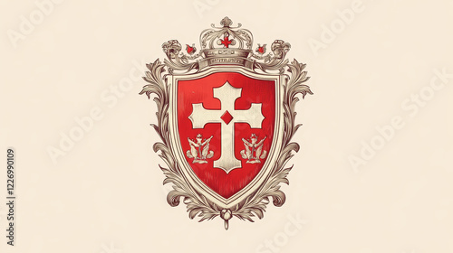 Switzerland canton coat of arms, Swiss flag shield and heraldic national emblem, vector. Swiss canton sign of St Gallen or Saint Gall, Switzerland confederation kantons coat of arms heraldry photo