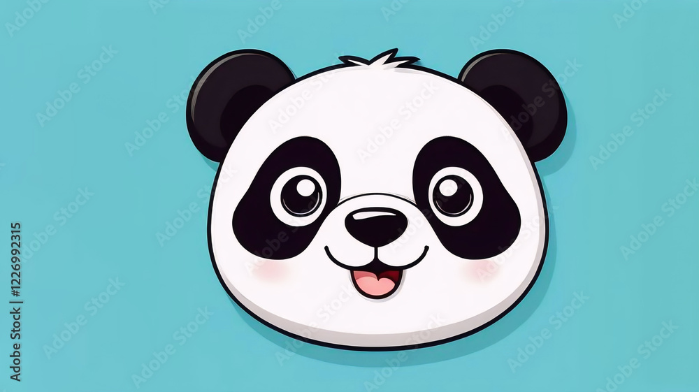 Cute face panda 2d style, cute bear, funny animal Cute face panda 2d style, cute bear, funny animal