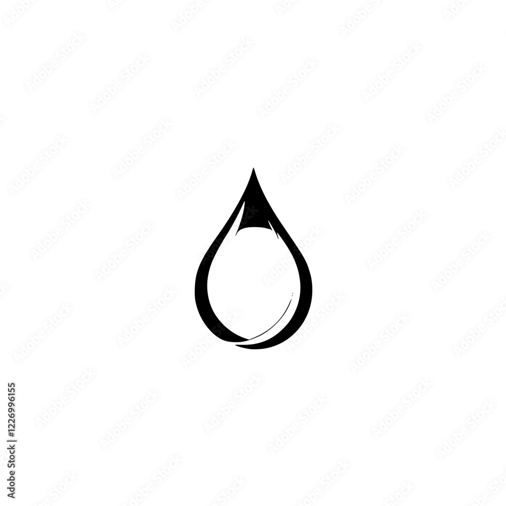 Abstract Black Water Drop - Minimalist Graphic Design Icon Abstract Black Water Drop - Minimalist Graphic Design Icon