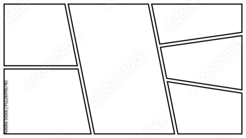Manga or Comic panels background. Blank panel for manga, comic, poster, flyer, illustration, or photo colleges on white background