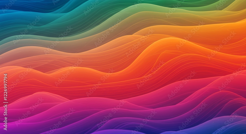 Fototapeta premium Vibrant Rainbow Wave Abstract Art Background