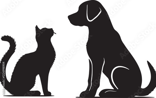cat and dog silhouette 