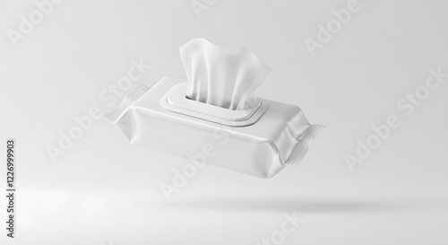 Cleanliness and Purity: A 3D Render of a Pack of White Tissues