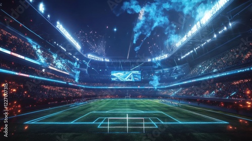 Futuristic Stadium Night Game