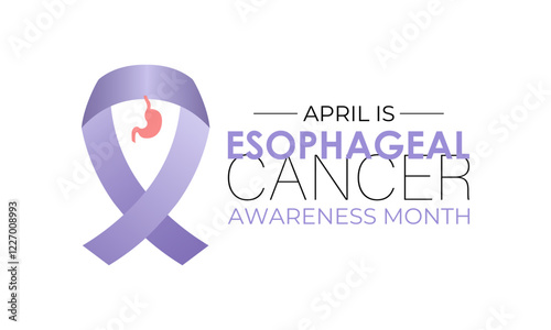 Vector graphic of Esophageal Cancer Awareness Calligraphy banner and Poster Design. Ribbon with periwinkle pattern in realistic detail. Vector illustration. Eps 10.