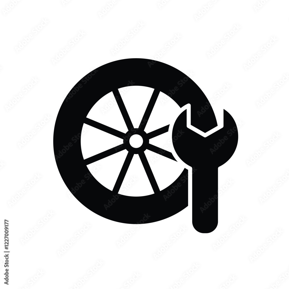 Obraz premium tire repair icon vector auto service sign