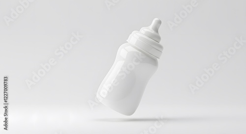 White Baby Bottle Mockup: A Clean and Minimalist Design photo