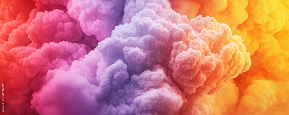 Obraz premium A vibrant swirl of colorful clouds in shades of pink, purple, and orange, creating a dreamy and surreal atmosphere.