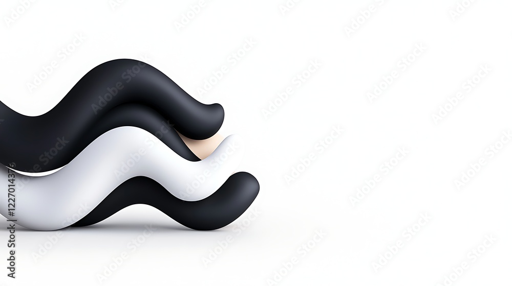 Abstract Black and White Wave Forms A Modern Minimalist Design Abstract Black and White Wave Forms A Modern Minimalist Design