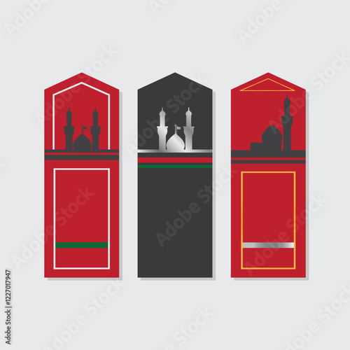 Islamic Alam Patka Vector Design – Ya Abbas, Ya Hussain, Muharram, Shia Religious Flag, Karbala Art, Qadmi alam.