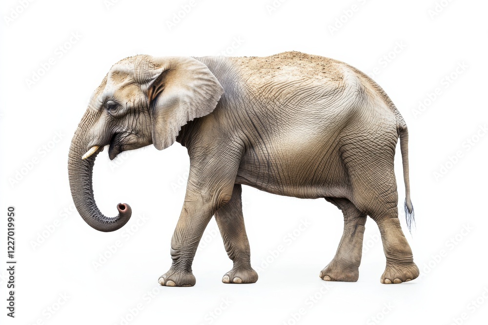 Obraz premium African Elephant Walking, Isolated