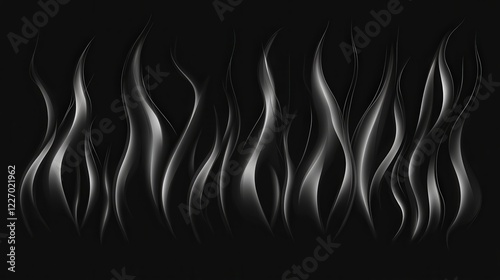 Black Flames with Soft Gradients in Bold and Dramatic Artistic Style