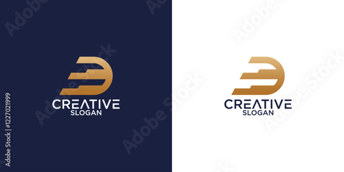 letter D logo with modern creative concept for company or person Premium Vector