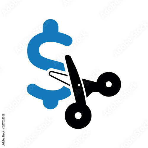 Money cost, price reduction icon.