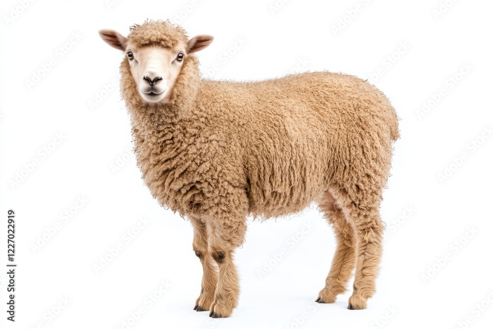 Naklejka premium Fluffy Sheep in Studio
