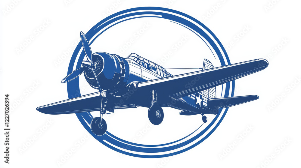 Pilots school airplane vector icon isolated on white background. Concept of best pilot, emblem for airplane academy and flying club. Airplane school creative sign in blue colors Pilots school airplane vector icon isolated on white background. Concept of best pilot, emblem for airplane academy and flying club. Airplane school creative sign in blue colors