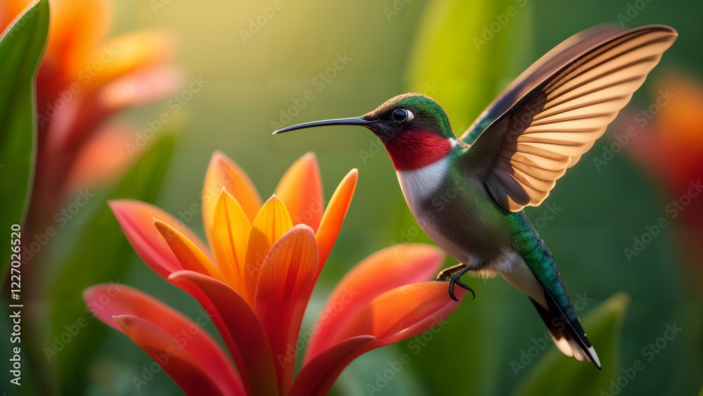 Fototapeta premium A Colorful Hummingbird in Nature