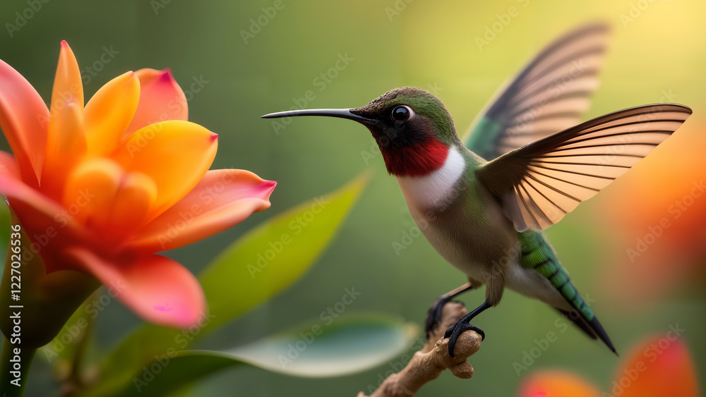 Fototapeta premium Hummingbird in Tropical Habitat