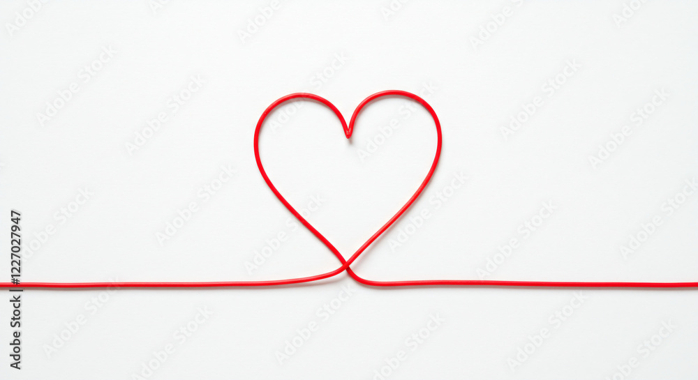red heart with ribbon following end to end red heart with ribbon following end to end