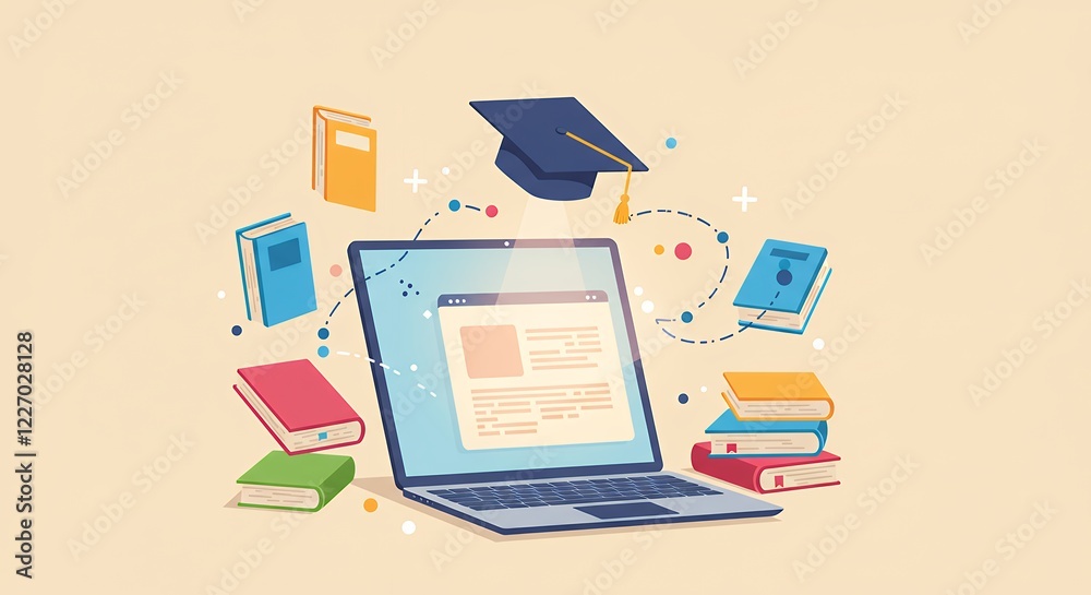 custom made wallpaper toronto digitalOnline Learning Laptop Books Graduation Education