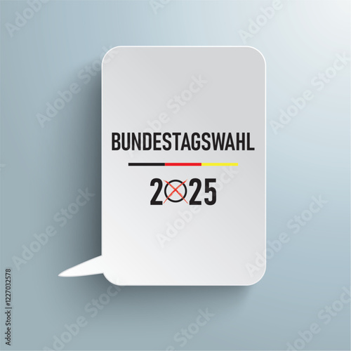 Sprechblase Bundestagswahl 2025 Wahlurne