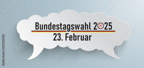 Wolke Sprechblase Bundestagswahl 2025 Header	