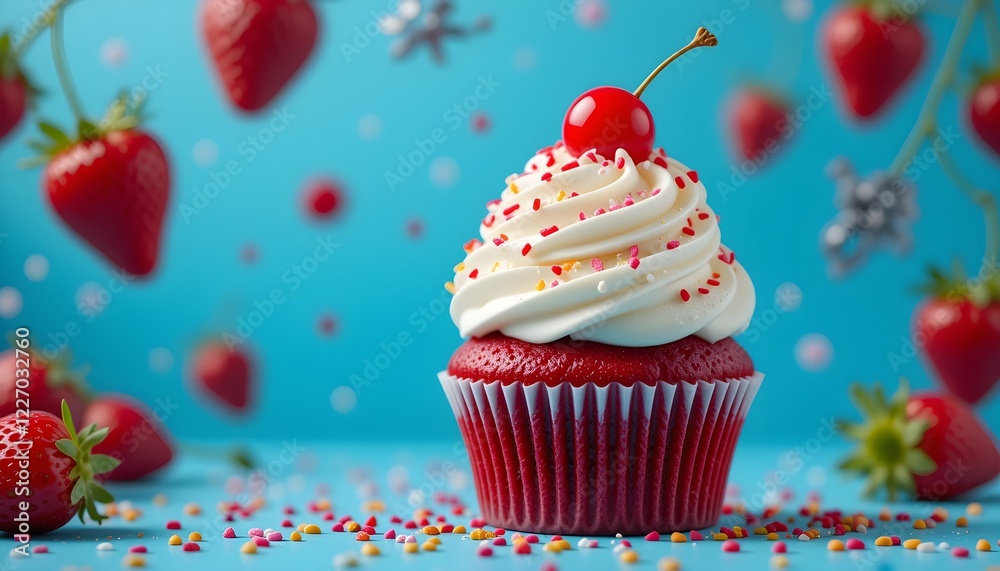 cupcake with cherry on top cupcake with cherry on top