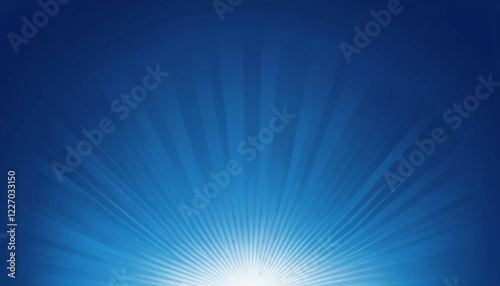 Abstract Blue Ray Burst Background Design Bright Sunbeam Radiating Light Graphic Illustration Digital Art Modern Style Elegant Professional Clean     