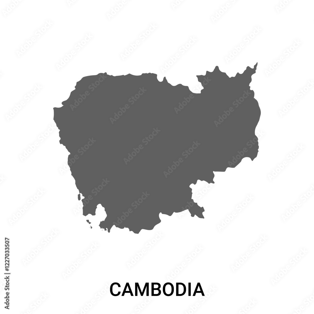 Obraz premium Cambodia country map Cambodia map vector illustration on white background
