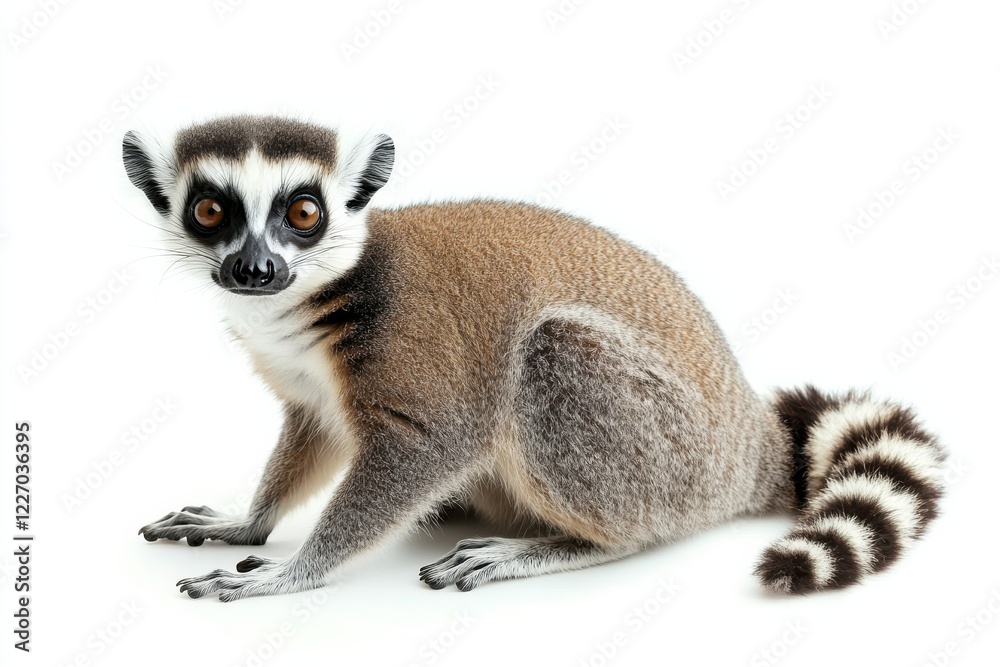 Fototapeta premium Adorable ring-tailed lemur posing.