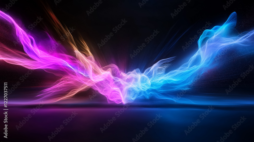 Dynamic display of blurred neon colors creating an abstract visual experience with flowing lines and vibrant hues Dynamic display of blurred neon colors creating an abstract visual experience with flowing lines and vibrant hues