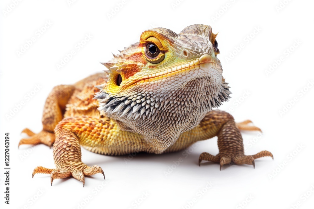 Obraz premium Vibrant Bearded Dragon on White