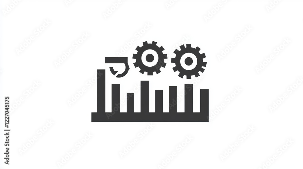 Company data analytics, processing line icon. Business research database analysis outline sign, company performance presentation or finance report infographics outline vector icon with gear cog wheel Company data analytics, processing line icon. Business research database analysis outline sign, company performance presentation or finance report infographics outline vector icon with gear cog wheel
