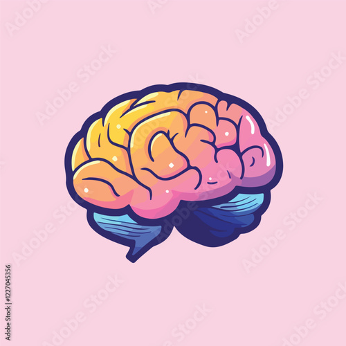 Brain logo icon cartoon Vector Illustration