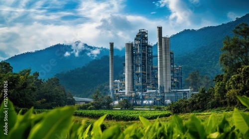 Industrial Complex nestled in Lush Green Mountains