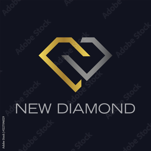 Diamond Monogram Logo.Letter N with diamond symbol logo
