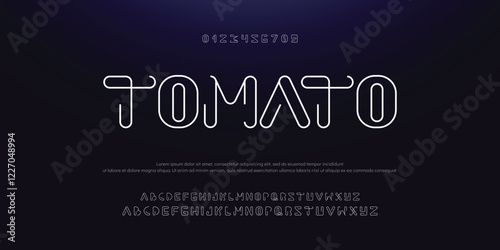 Creative Outline Double line monogram alphabet and tech fonts. Lines font regular uppercase and lowercase. Vector illustration.