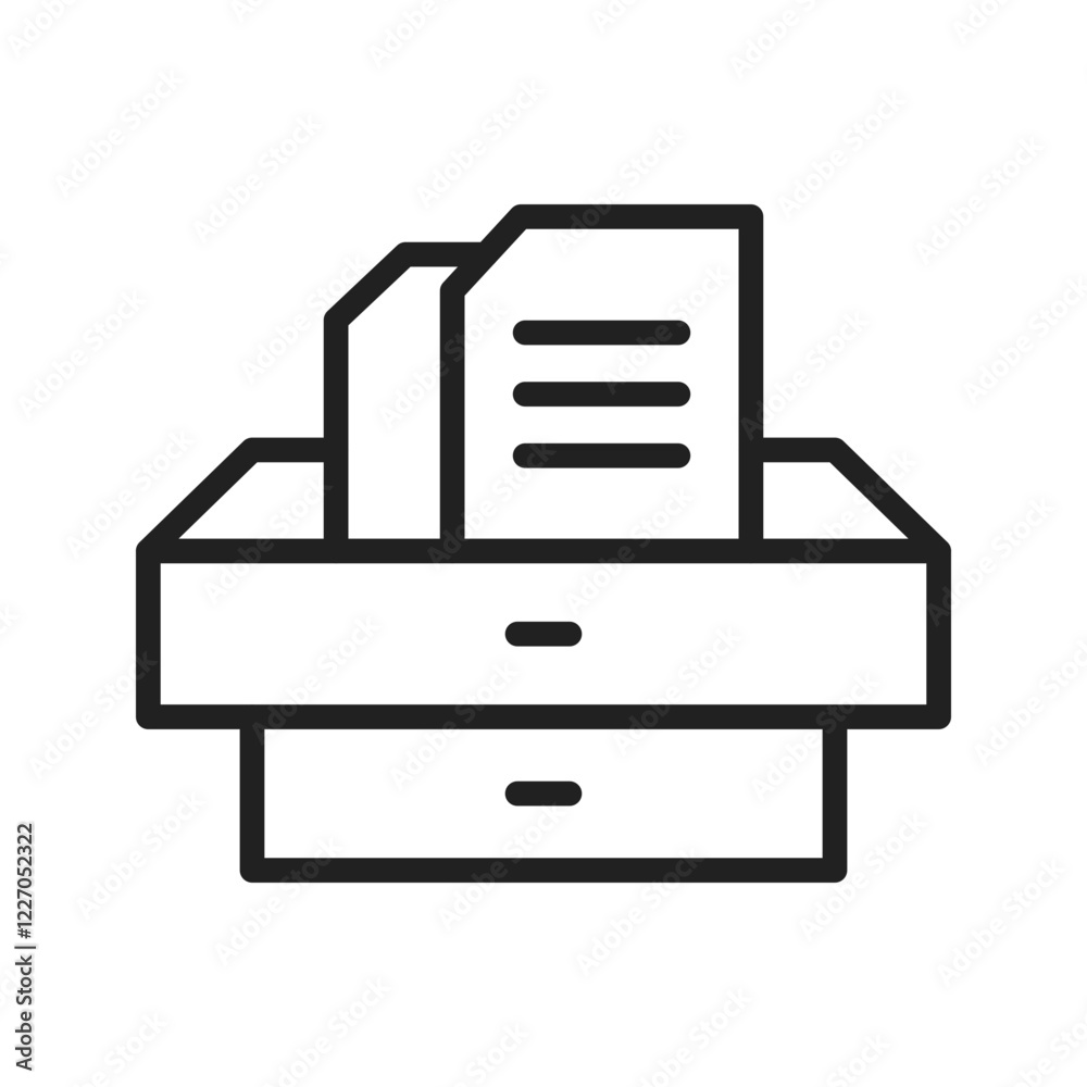 Files in Drawer icon vector image. Suitable for mobile apps, web apps and print media. Files in Drawer icon vector image. Suitable for mobile apps, web apps and print media.