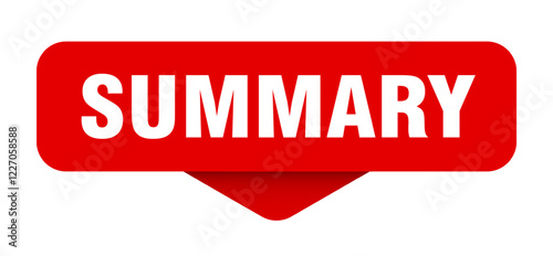 summary sticker. summary sign on transparent background