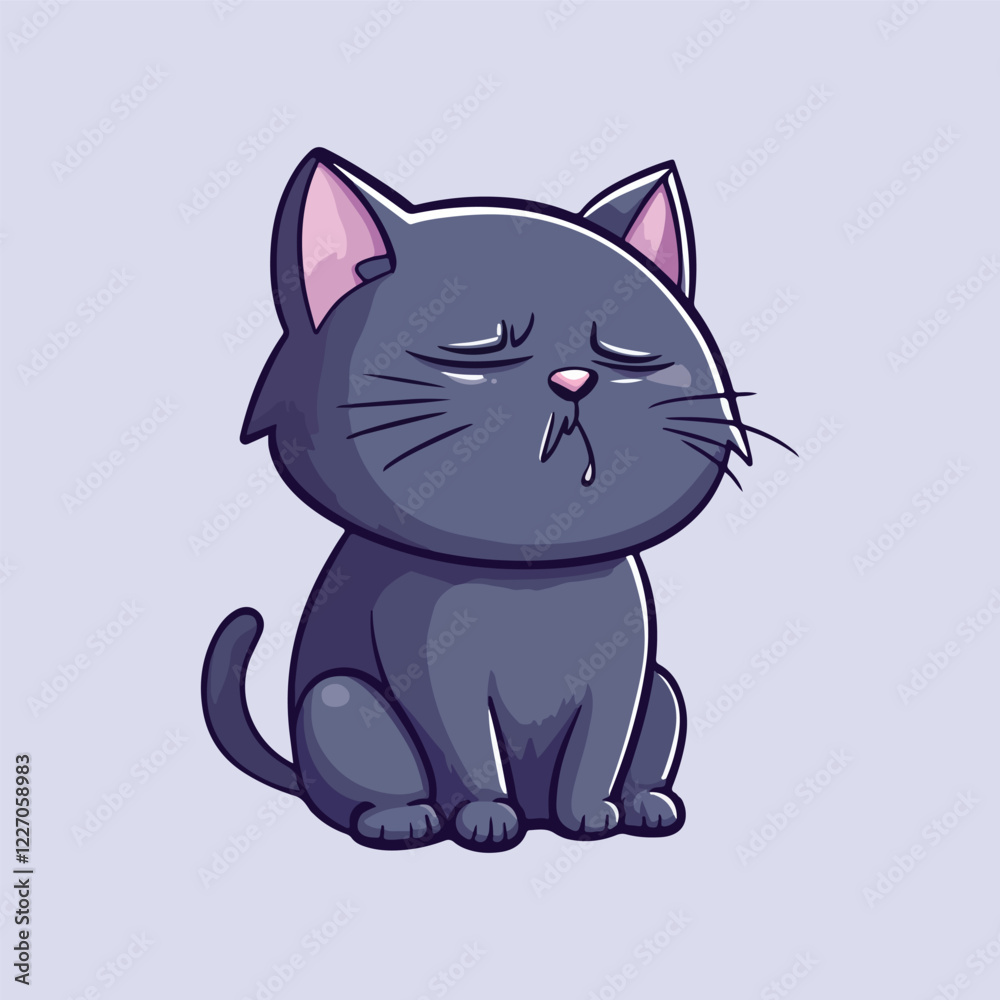 Cute sad kitten Cartoon Vector Illustration Cute sad kitten Cartoon Vector Illustration