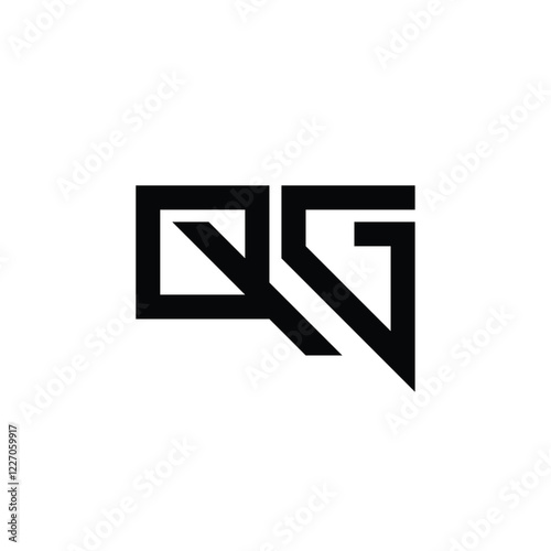 QG monogram logo design letter text name symbol monochrome logotype alphabet character simple logo photo