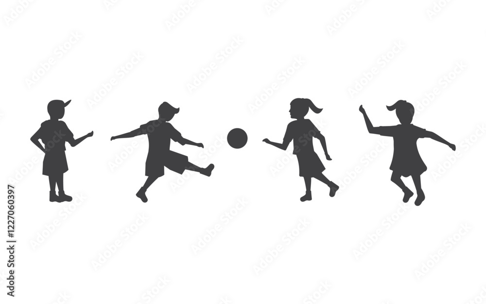Happy kids Playing concept vector illustration Logo design Happy kids Playing concept vector illustration Logo design