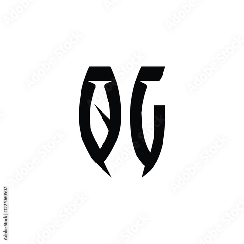 QG monogram logo design letter text name symbol monochrome logotype alphabet character simple logo photo