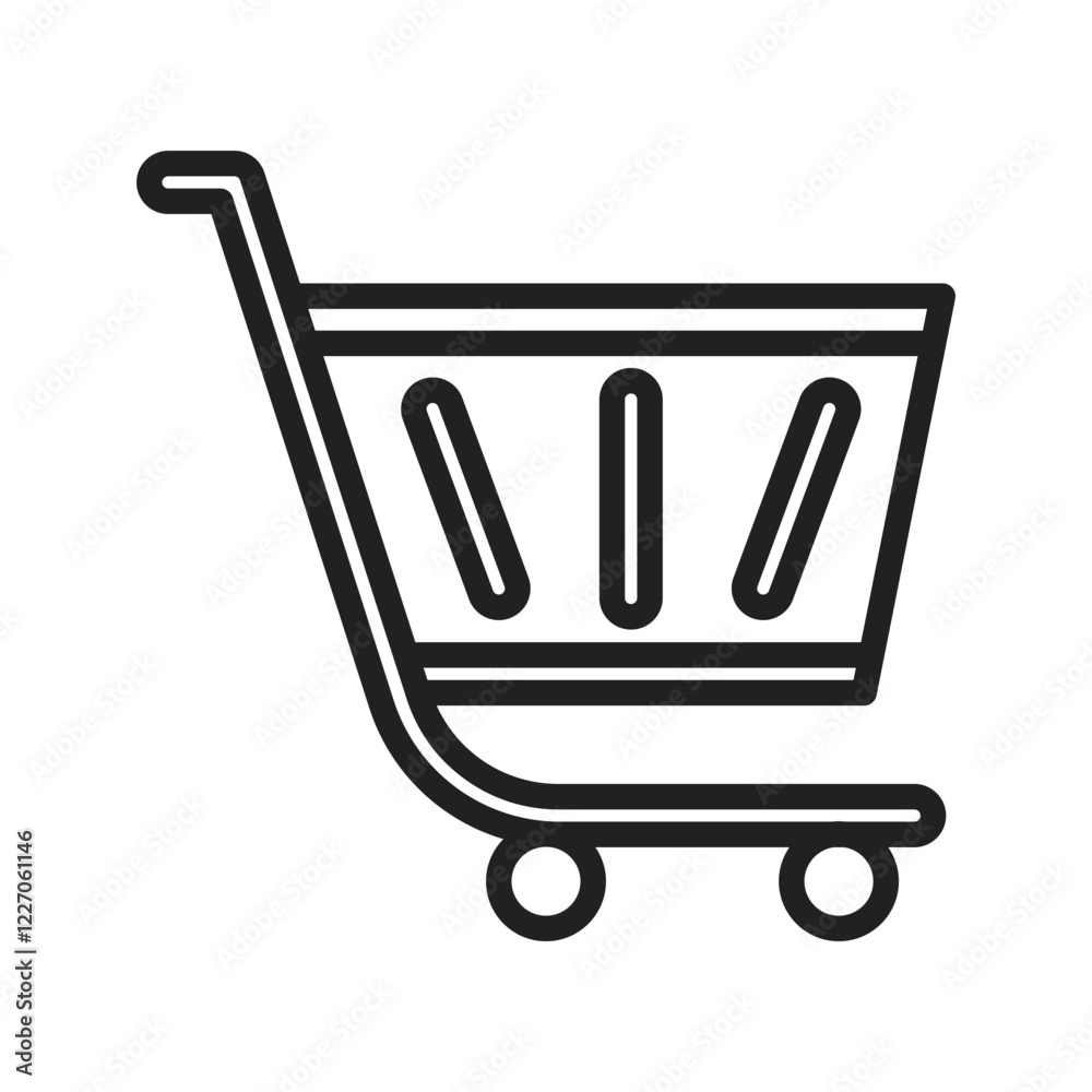 Shopping Cart icon vector image. Suitable for mobile apps, web apps and print media. Shopping Cart icon vector image. Suitable for mobile apps, web apps and print media.